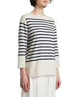 Yes/No Striped Boatneck Sweater