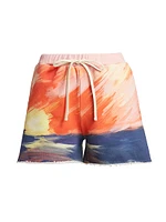 Sunset Print Sweatshorts