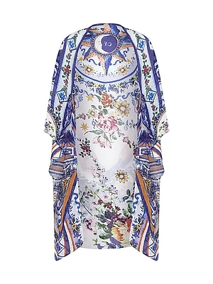Tiles Darls Floral Silk Shrug