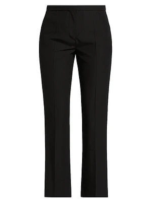 Cotton-Blend Straight-Leg Crop Pants