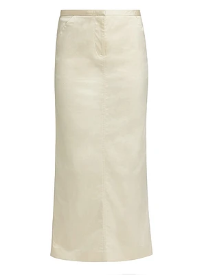 Cotton-Blend Mid-Rise Maxi Skirt