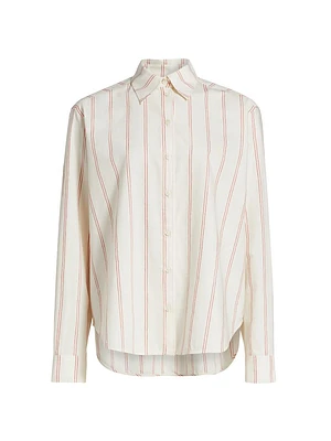 Striped Cotton-Blend Button-Front Shirt