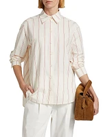 Striped Cotton-Blend Button-Front Shirt