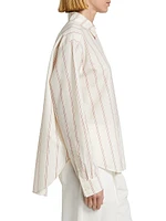 Striped Cotton-Blend Button-Front Shirt