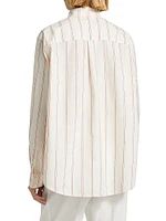 Striped Cotton-Blend Button-Front Shirt