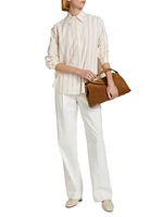 Striped Cotton-Blend Button-Front Shirt