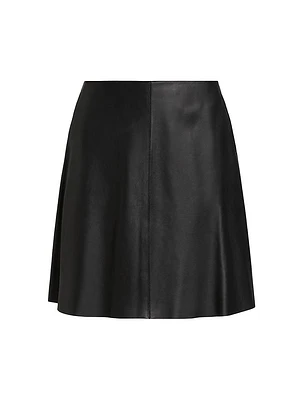 Leather A-line Miniskirt