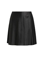 Leather A-line Miniskirt