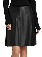 Leather A-line Miniskirt