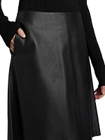 Leather A-line Miniskirt