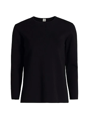 Jersey-Knit Crewneck Sweater