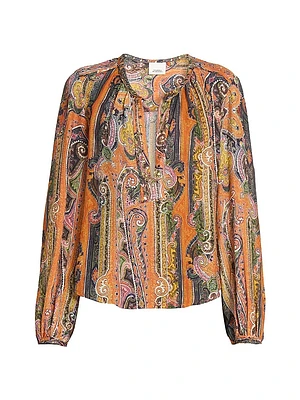May Printed Silk Blouse