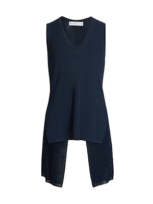 Heyde Linen-Blend Back Slit Sweater