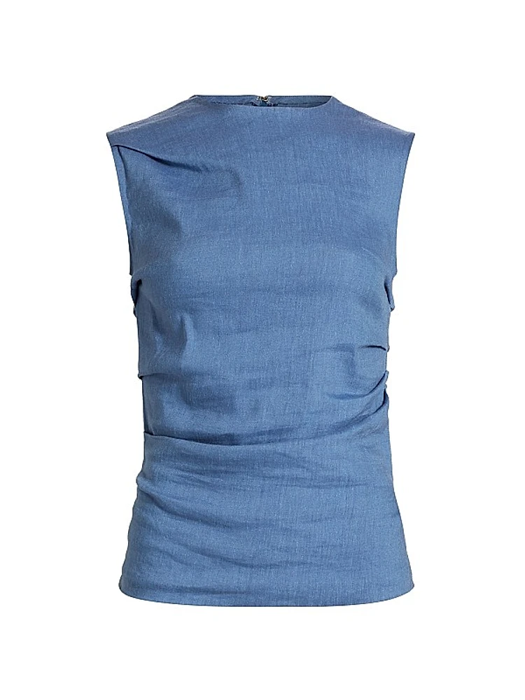 Anoushka Linen Sleeveless Top