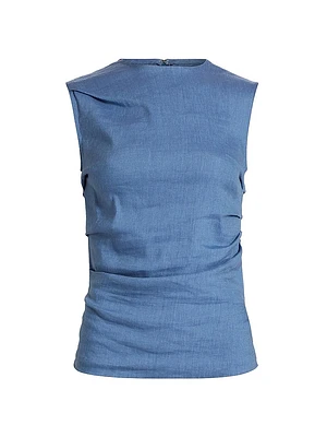 Anoushka Linen Sleeveless Top