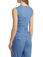 Anoushka Linen Sleeveless Top