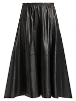 Cece Leather A-Line Midi-Skirt