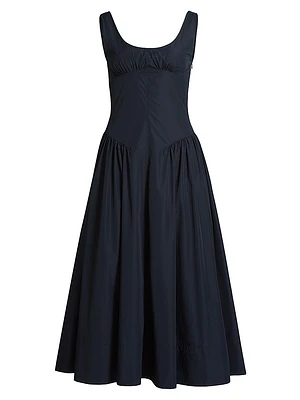 Kendall Pleated Fit & Flare Midi-Dress