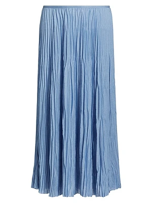 Rosalyn Pleated Jersey Midi-Skirt