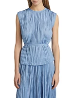Lyra Pleated Jersey Sleeveless Top