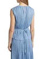 Lyra Pleated Jersey Sleeveless Top