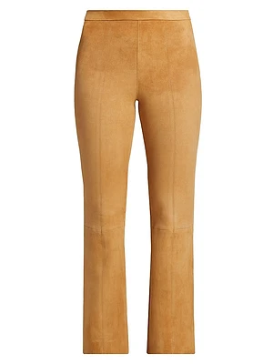 Ankle Flare Suede Pants