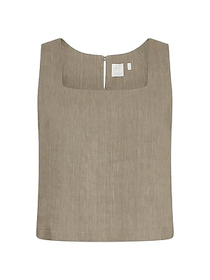 Monochrome Terni Cropped Square-Neck Top