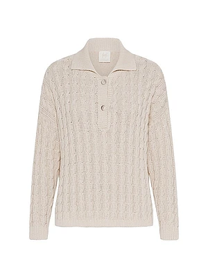 Monochrome Alexia Cotton Cable-Knit Sweater