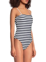 Nautical Striped Bandeau One-Piece Swimsuit