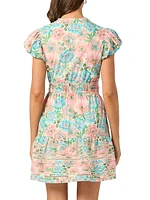Cecelia Floral Belted Mini Shirtdress