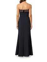 Violette Embellished Strapless Gown