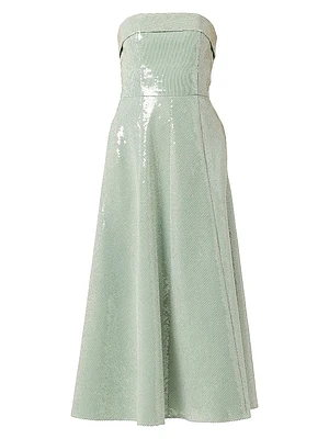 Kiara Sequined Bandeau A-Line Midi-Dress
