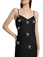 Leila Crystal Embroidered V-Neck Gown