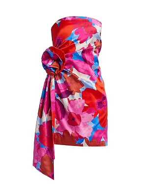 Kit Stretch-Silk Floral Minidress