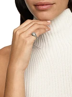 Sculpted Cable Pinky Ring Sterling Silver, 10MM