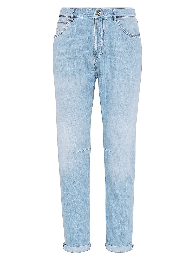 Lightweight Denim Leisure Fit Five Pocket Jeans