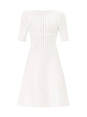 The Donna Pointelle-Knit Fit & Flare Minidress