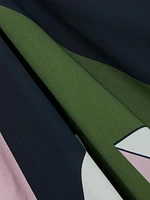 Geometric Gathered Midi-Dress