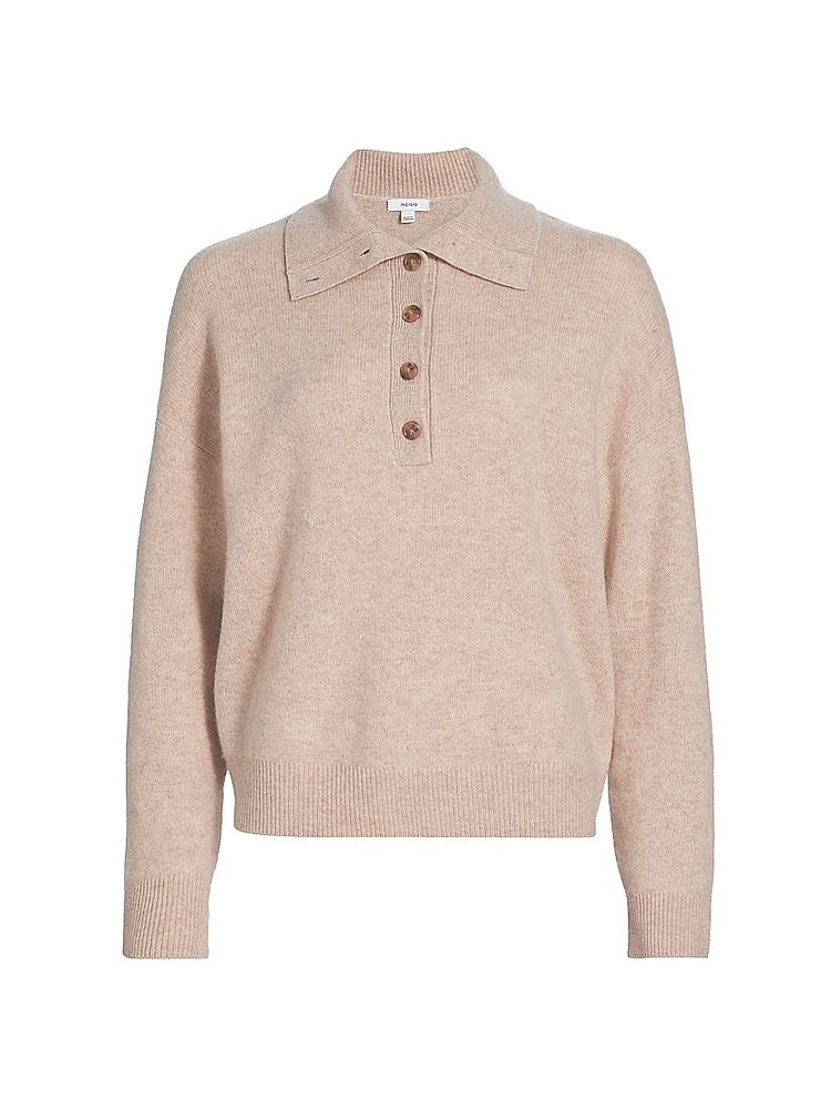 Wool-Cashmere Polo Sweater