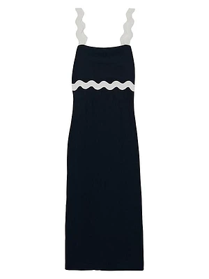 Asher Wave Slip Midi-Dress