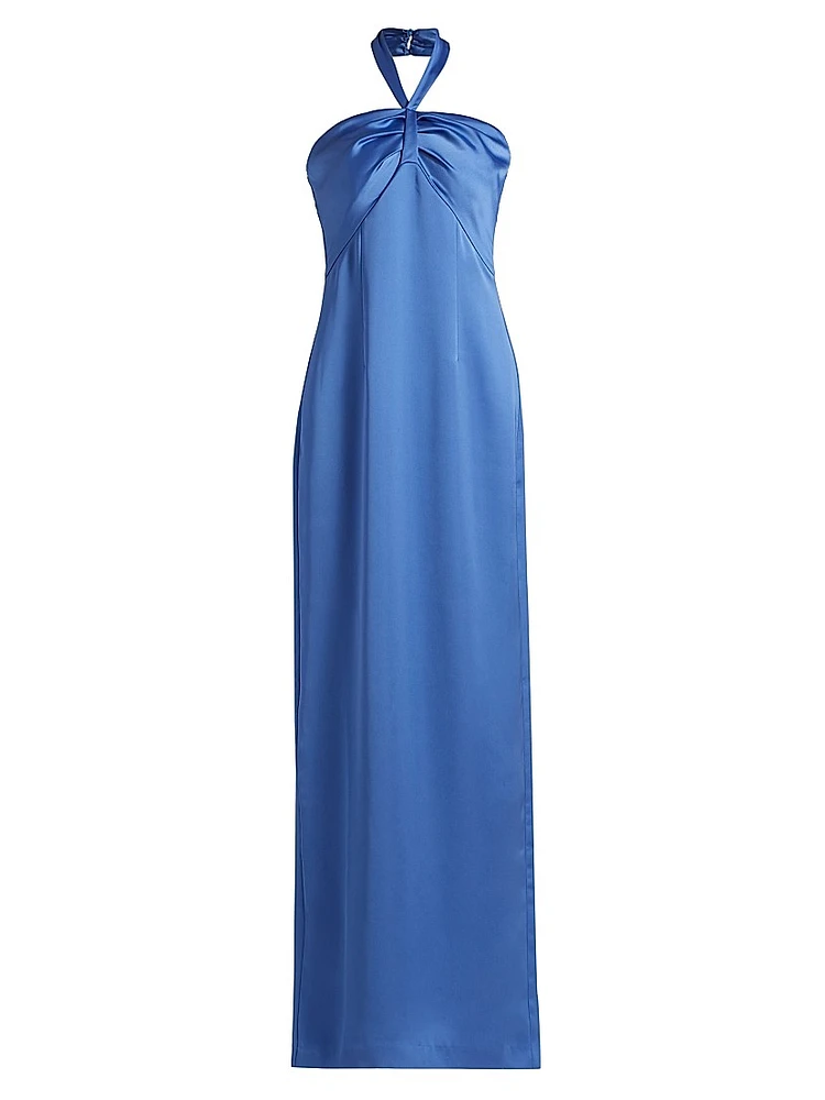 Amrita Satin Halter Gown