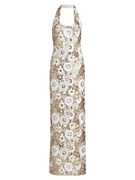 Tiffany Floral Sequin Gown