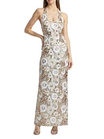 Tiffany Floral Sequin Gown