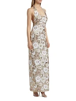 Tiffany Floral Sequin Gown