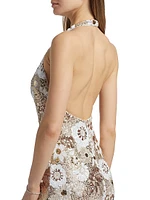 Tiffany Floral Sequin Gown