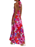 Darbi Stretch-Silk Floral Gown