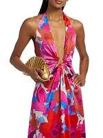 Darbi Stretch-Silk Floral Gown