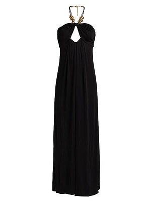 Camryn Beaded Halter Gown