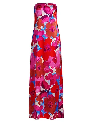 Lyle Stretch Silk Floral Gown