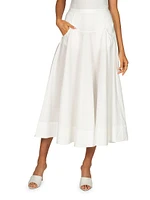Bridge Hampton Paloma Cotton Poplin Midi-Skirt